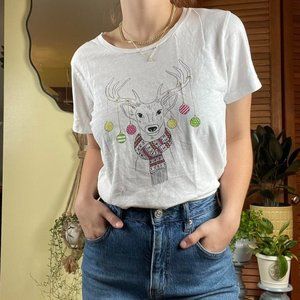 Super Cute Festive Reindeer With ornaments and a scarf